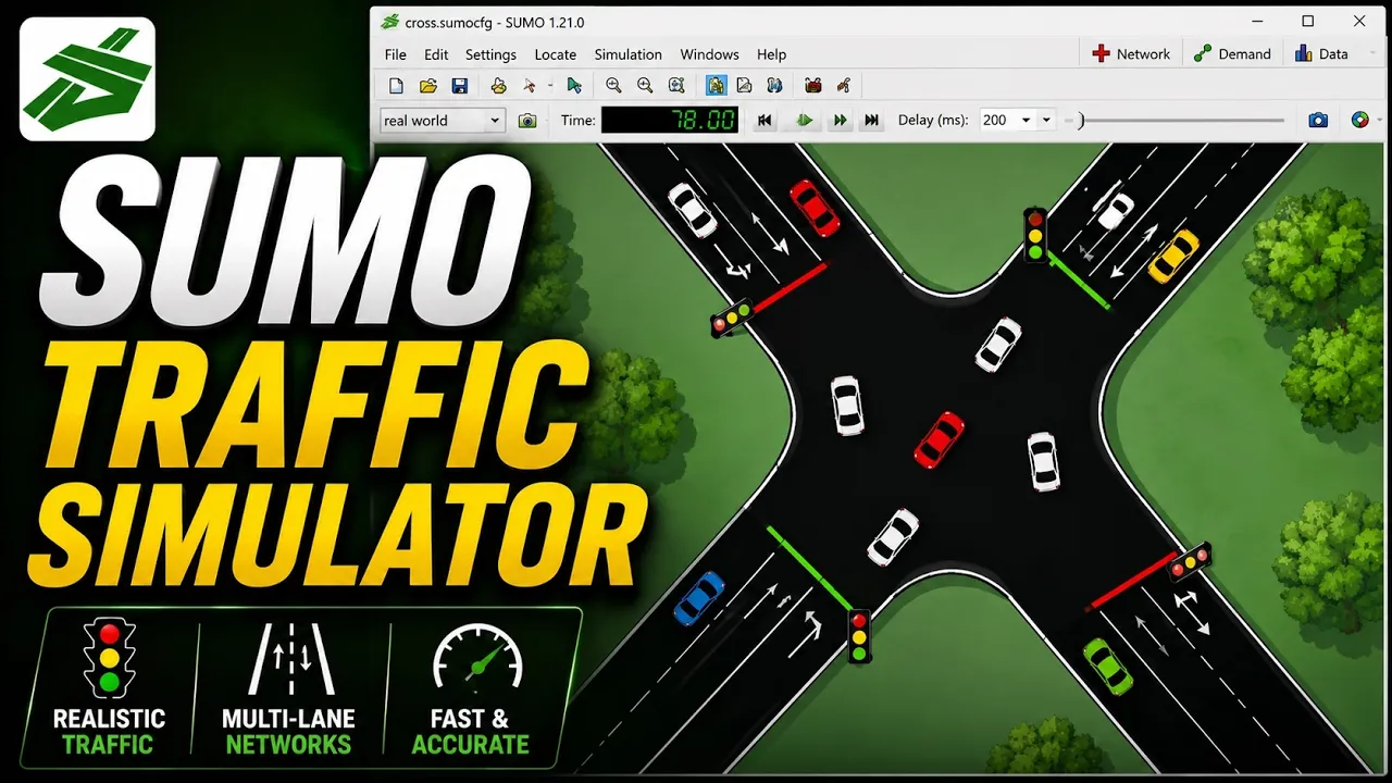 SUMO traffic simulator installation and first network tutorial